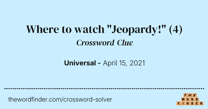 Where to watch "Jeopardy!" crossword clue image