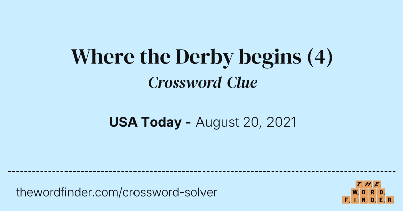 Where the Derby begins crossword clue image