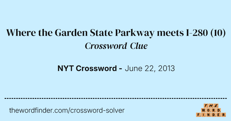 Where the Garden State Parkway meets I-280 crossword clue image