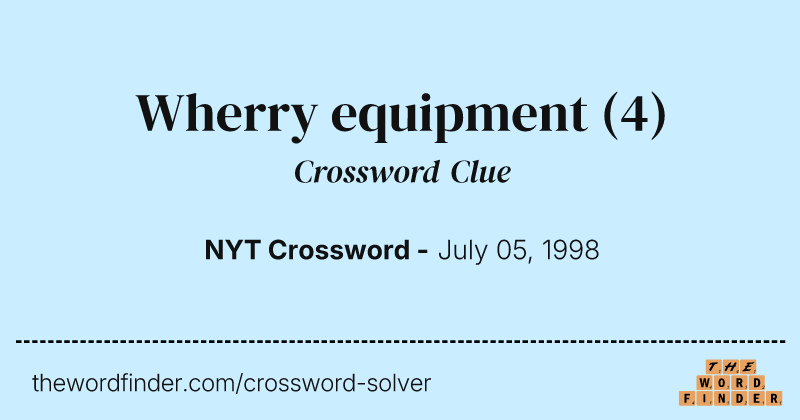 Wherry equipment crossword clue image