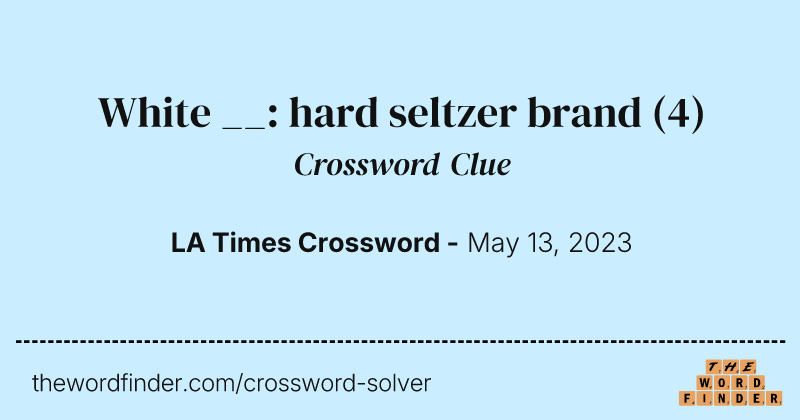 White __: hard seltzer brand crossword clue image