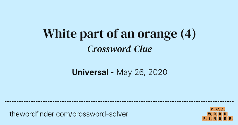 White part of an orange crossword clue image