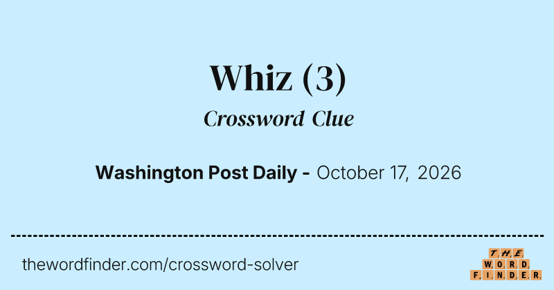 Whiz crossword clue image