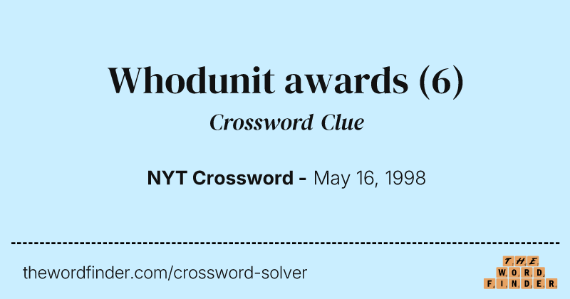 Whodunit awards crossword clue image