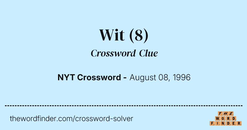 Wit crossword clue image