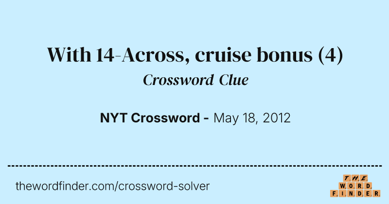 With 14-Across, cruise bonus crossword clue image