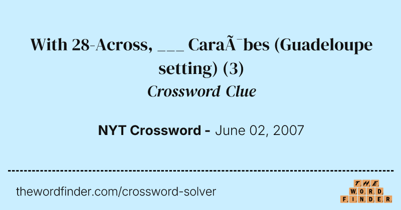 With 28-Across, ___ Caraïbes (Guadeloupe setting) crossword clue image