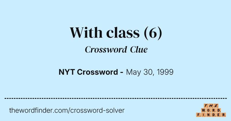 With class crossword clue image