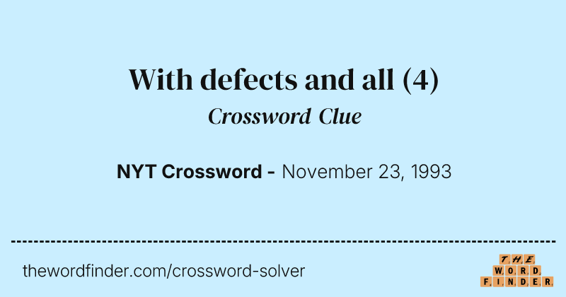 With defects and all crossword clue image