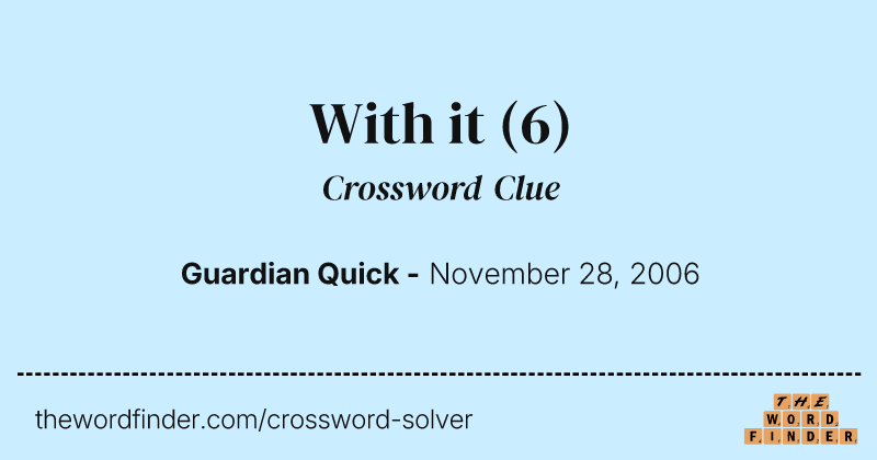 With it crossword clue image