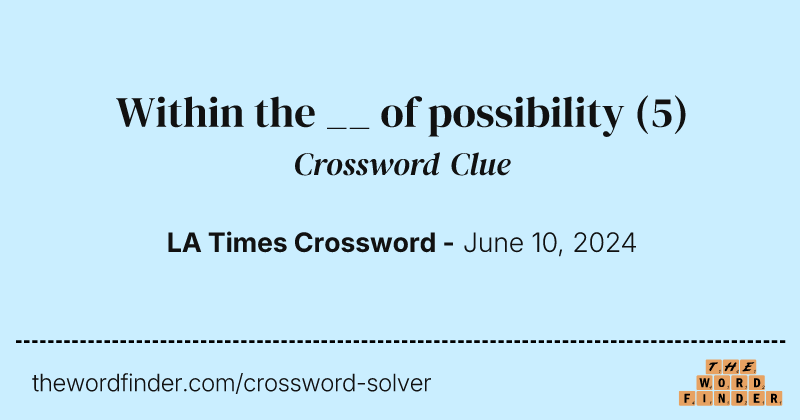 Within the __ of possibility crossword clue image