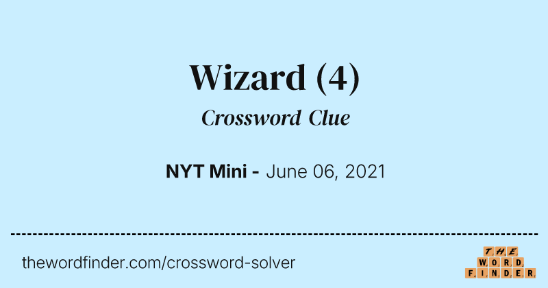 Wizard crossword clue image