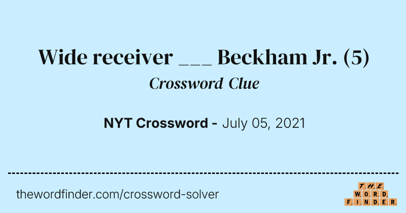 Wide receiver ___ Beckham Jr. crossword clue image