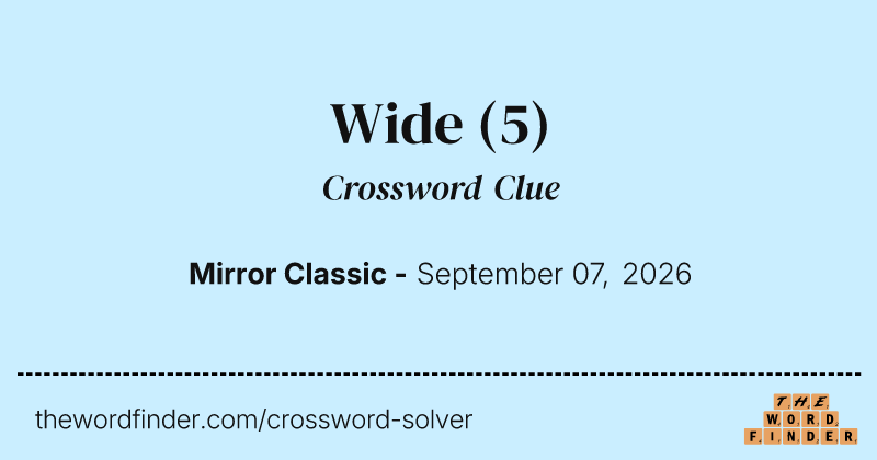 Wide crossword clue image