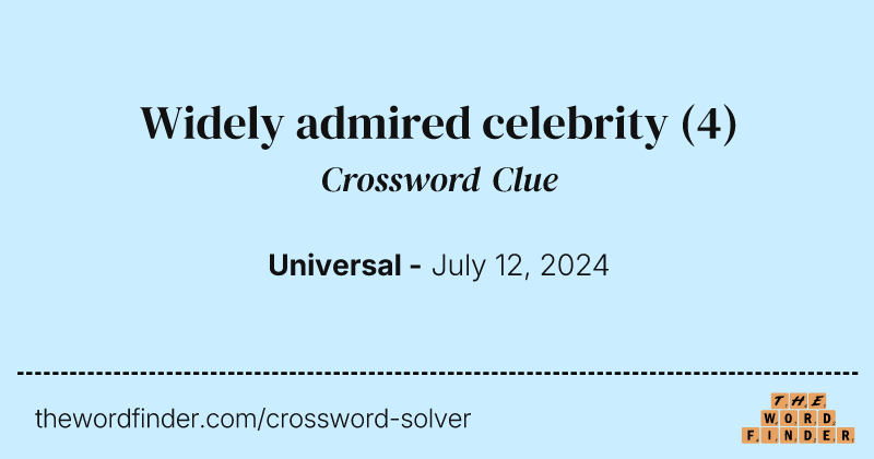 Widely admired celebrity crossword clue image