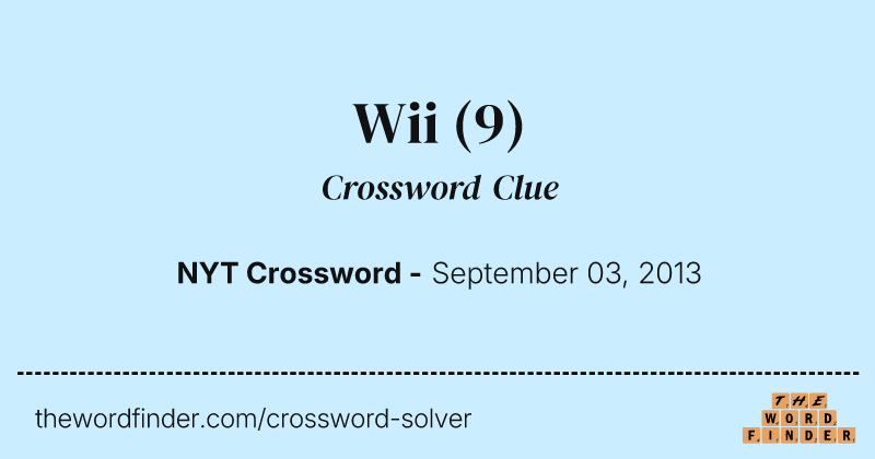 Wii crossword clue image