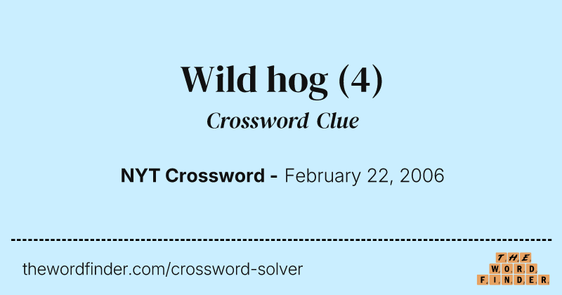 Wild hog crossword clue image
