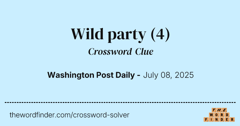 Wild party crossword clue image