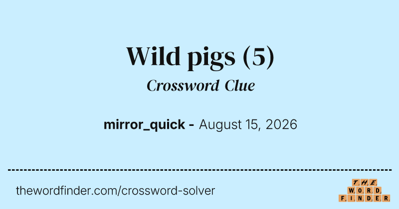 Wild pigs crossword clue image