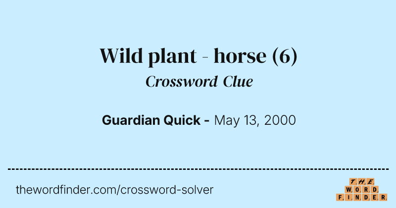 Wild plant - horse crossword clue image