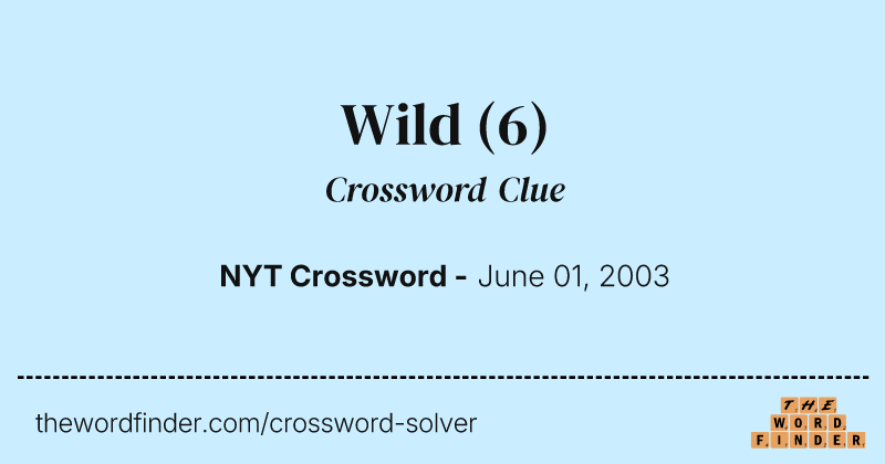Wild crossword clue image