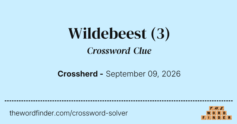 Wildebeest crossword clue image