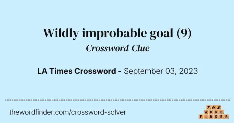 Wildly improbable goal crossword clue image