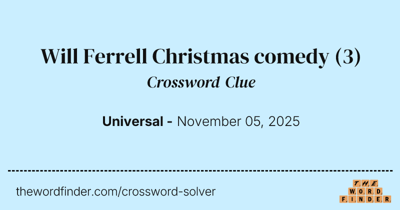 Will Ferrell Christmas comedy crossword clue image