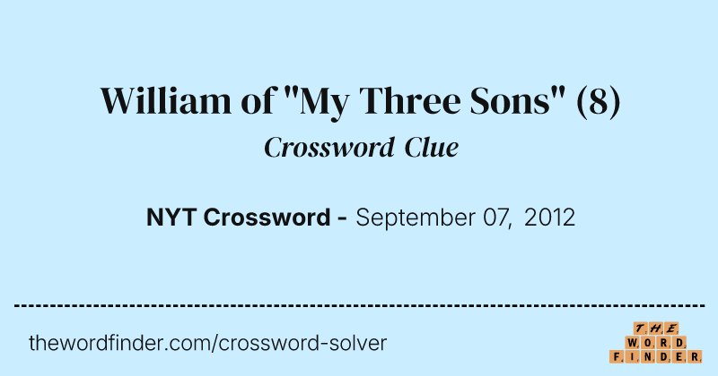 William of "My Three Sons" crossword clue image