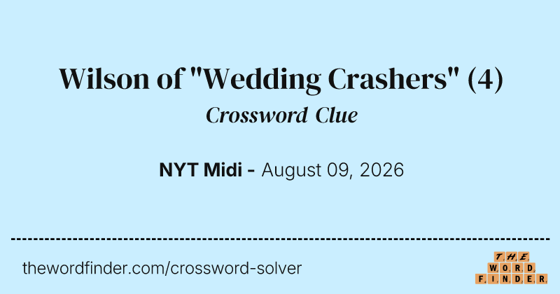 Wilson of "Wedding Crashers" crossword clue image
