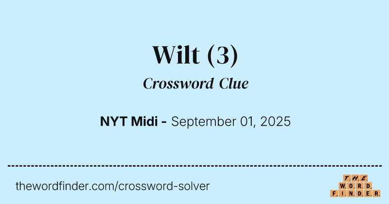 Wilt crossword clue image