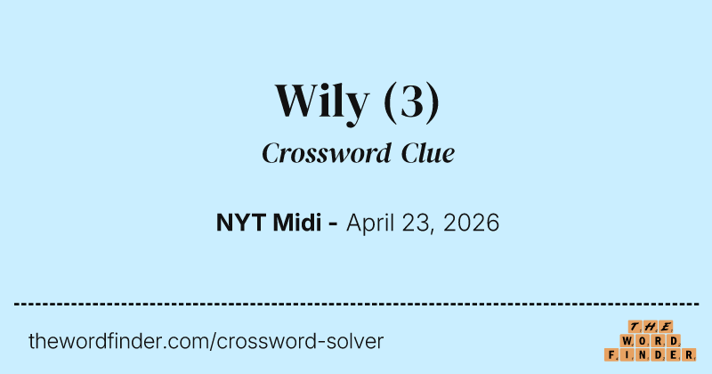 Wily crossword clue image