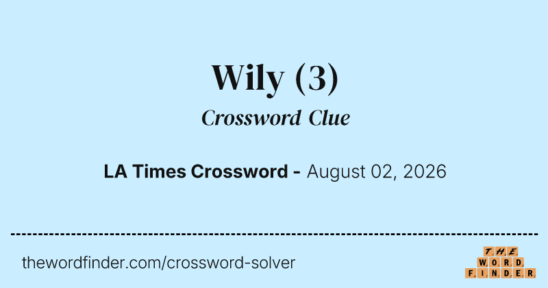Wily crossword clue image