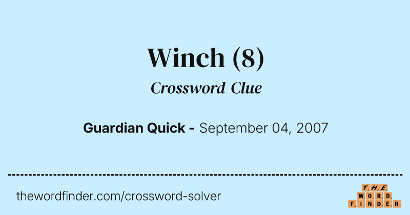 Winch crossword clue image