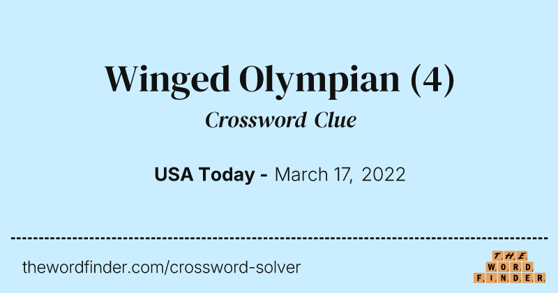 Winged Olympian crossword clue image