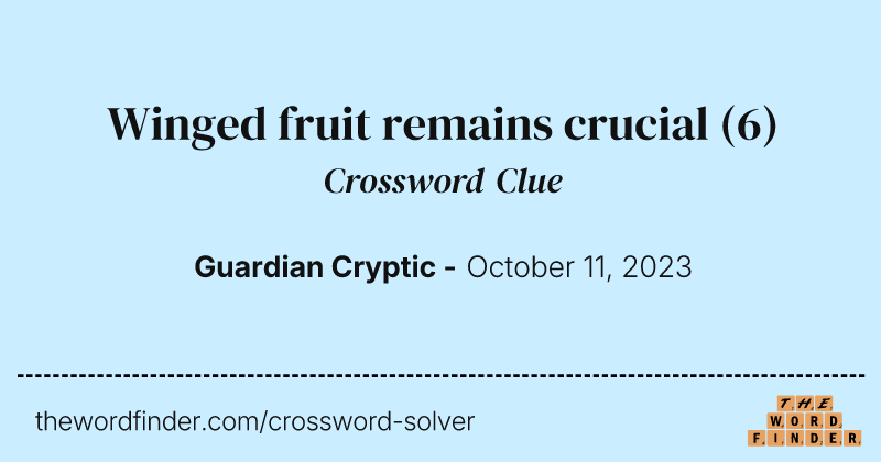 Winged fruit remains crucial crossword clue image