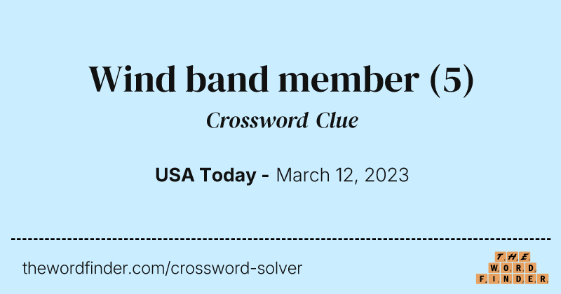 Wind band member crossword clue image