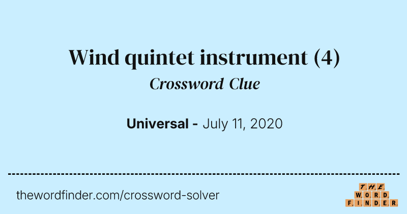 Wind quintet instrument crossword clue image