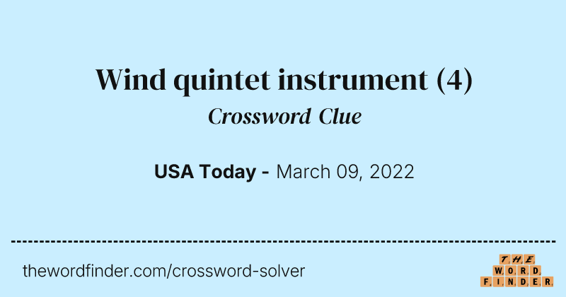 Wind quintet instrument crossword clue image