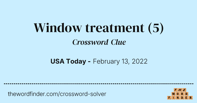 Window treatment crossword clue image