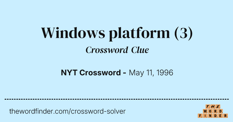 Windows platform crossword clue image