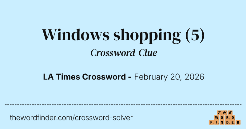 Windows shopping crossword clue image