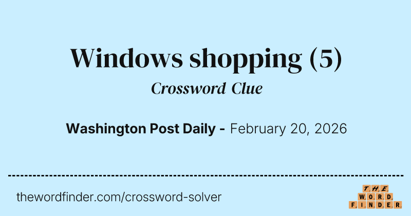 Windows shopping crossword clue image