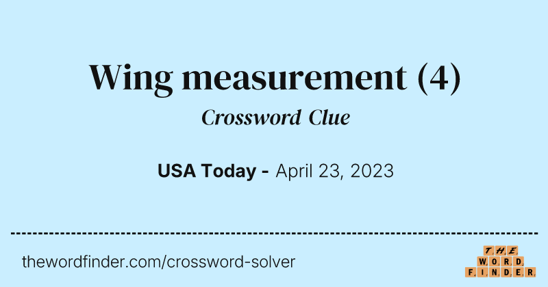 Wing measurement crossword clue image