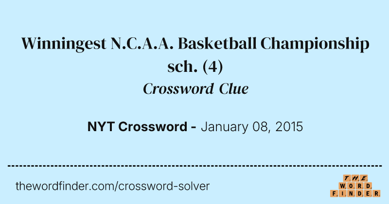 Winningest N.C.A.A. Basketball Championship sch. crossword clue image