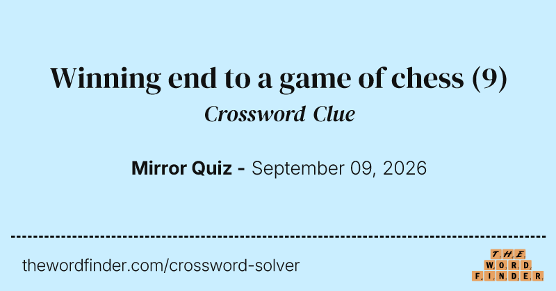 Winning end to a game of chess crossword clue image