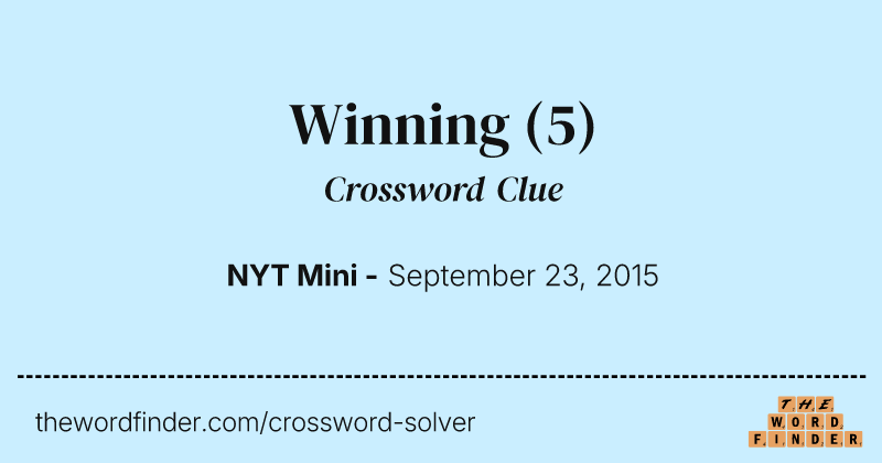 Winning crossword clue image