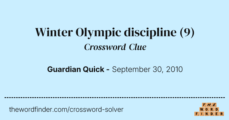 Winter Olympic discipline crossword clue image
