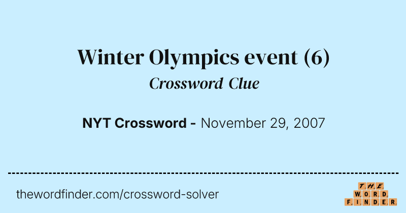 Winter Olympics event crossword clue image