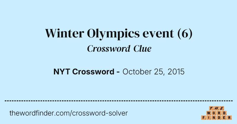 Winter Olympics event crossword clue image